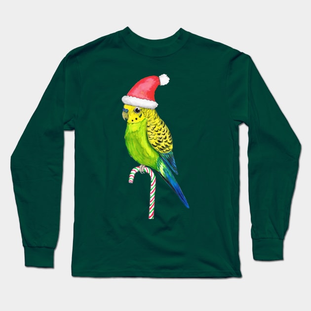 Budgie Christmas style Long Sleeve T-Shirt by Bwiselizzy